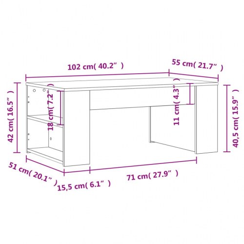 Sofabord i konstrueret træ - 102 × 55 × 42 cm, sort