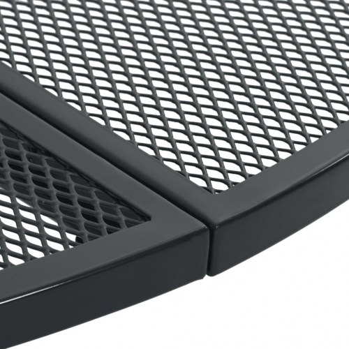 Udendørs møbelsæt 3 dele stabelbar pulverlakeret stål antracit