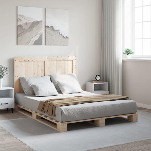Sengeramme med sengegavl 140 x 200 cm massivt fyrretræ