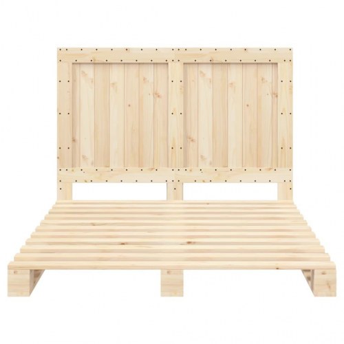 Sengeramme med sengegavl 140 x 200 cm massivt fyrretræ