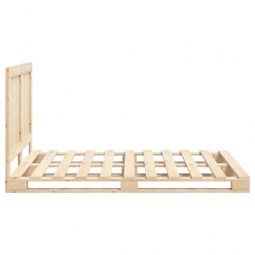Sengeramme med sengegavl 140 x 200 cm massivt fyrretræ