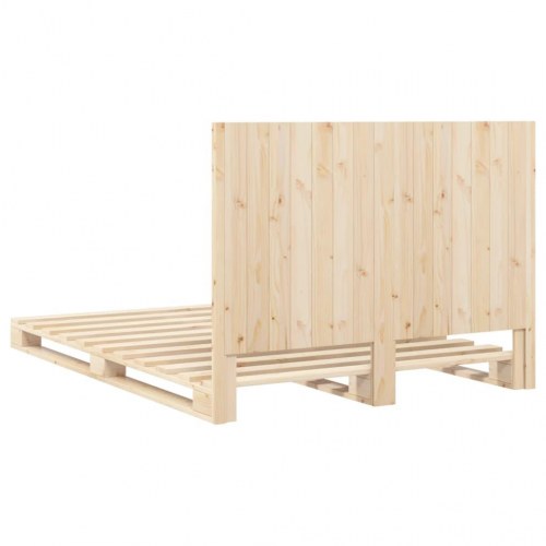 Sengeramme med sengegavl 140 x 200 cm massivt fyrretræ