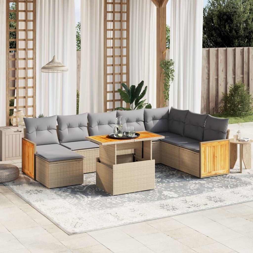 Sofasæt Til Haven Med Hynder Polyrattan - 1 / beige og grå / uden opbevaring