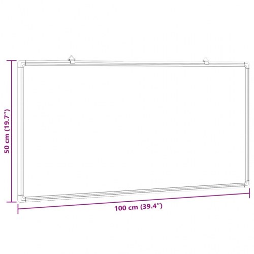 Magnetisk whiteboard 100x50x1,7 cm aluminium