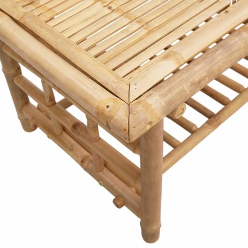 Sofabord i bambus - 110 × 55 × 45 cm med hylde