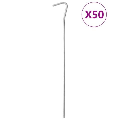 Teltpløkker 50 stk. 23 cm Ø4 mm galvaniseret stål