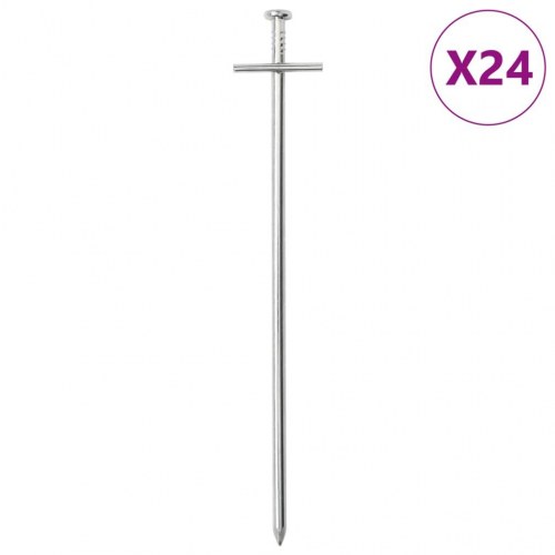 Teltpløkker 24 stk. - 23 cm Ø6 mm i galvaniseret stål