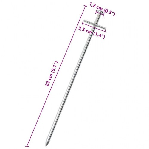 Teltpløkker 24 stk. - 23 cm Ø6 mm i galvaniseret stål
