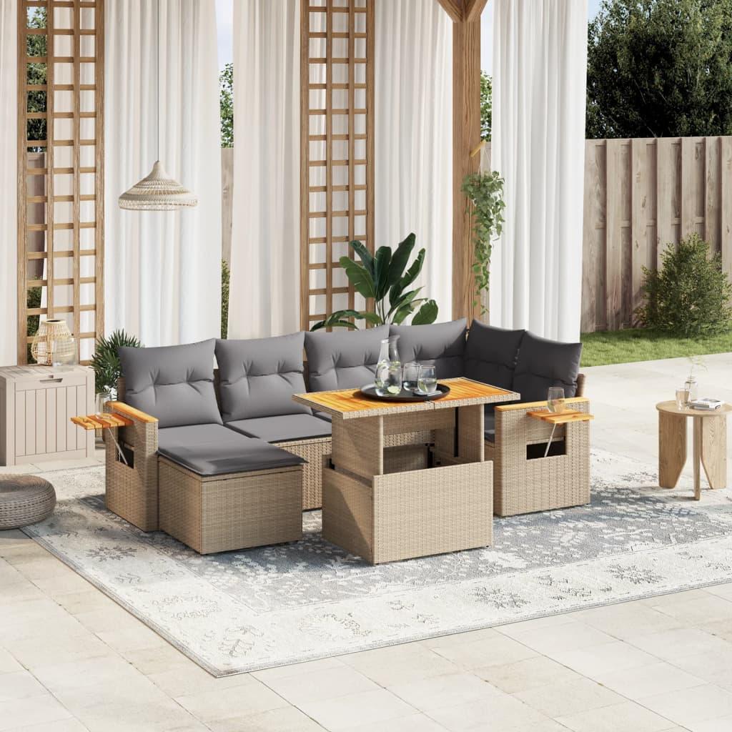 Sofasæt Til Haven Med Hynder Polyrattan - 1 / beige og grå / uden opbevaring