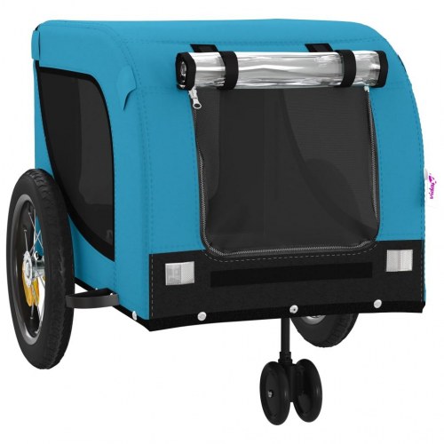 Hundetrailer til cykel i oxfordstof og jern - blå/sort