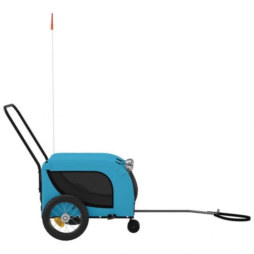 Hundetrailer til cykel i oxfordstof og jern - blå/sort
