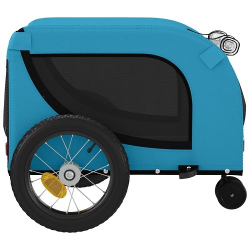 Hundetrailer til cykel i oxfordstof og jern - blå/sort