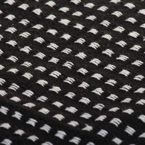 Plaid 220x250 cm bomuld firkanter sort