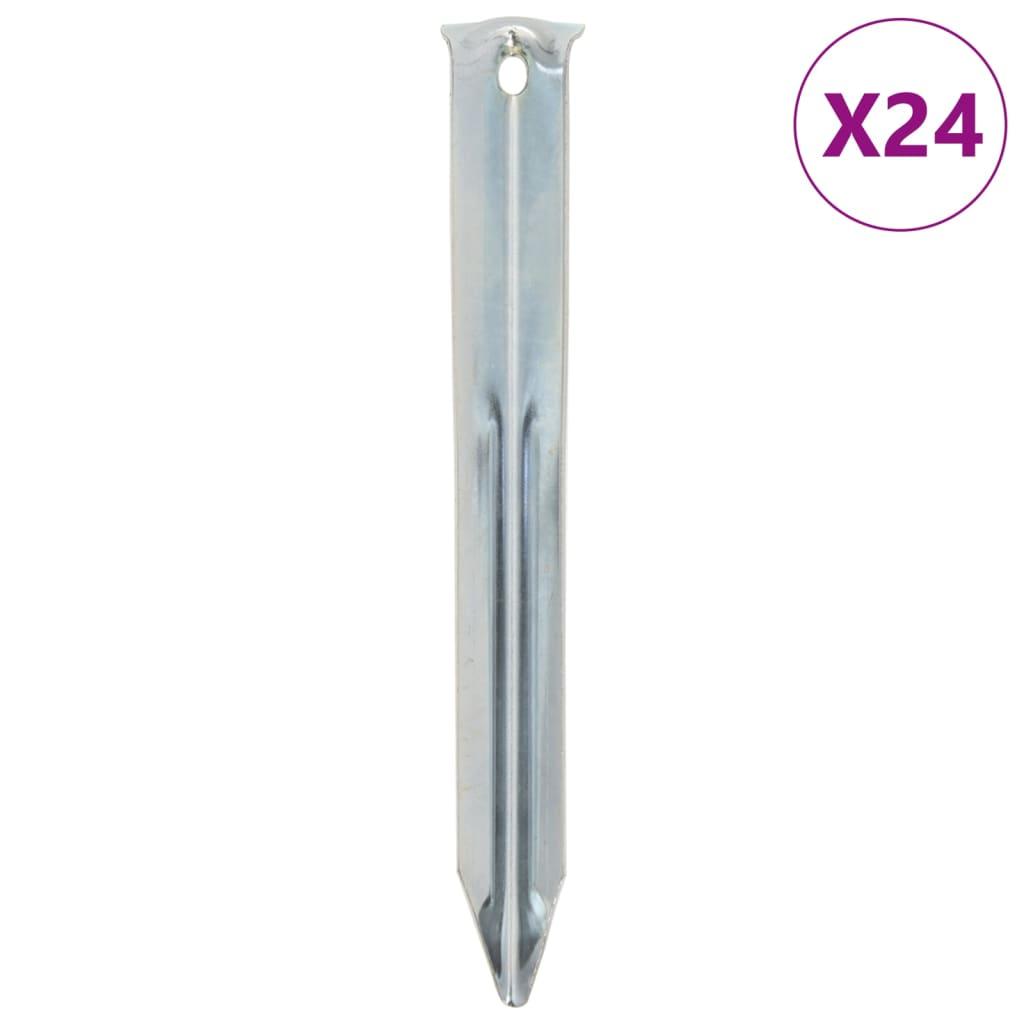 Teltpløkker 24 stk. 17 cm Ø20 mm galvaniseret stål billede