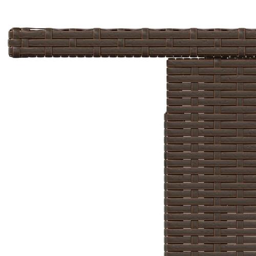 Havebord med glastop 100x55x73 cm polyrattan brun