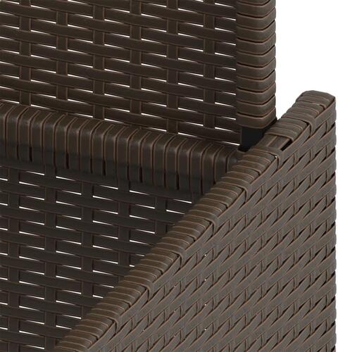 Havebord med glastop 100x55x73 cm polyrattan brun
