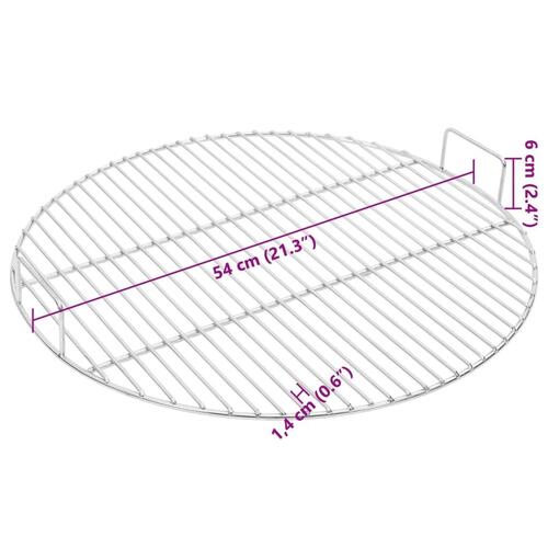 Grillrist Ø54 cm med håndtag rund 304 rustfrit stål
