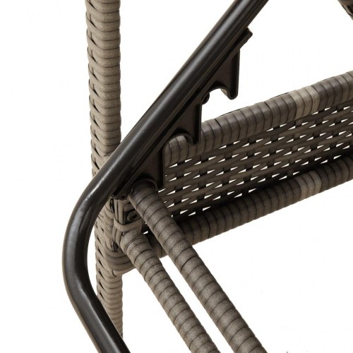 Liggestol med hynde 63x200x81 cm polyrattan grå