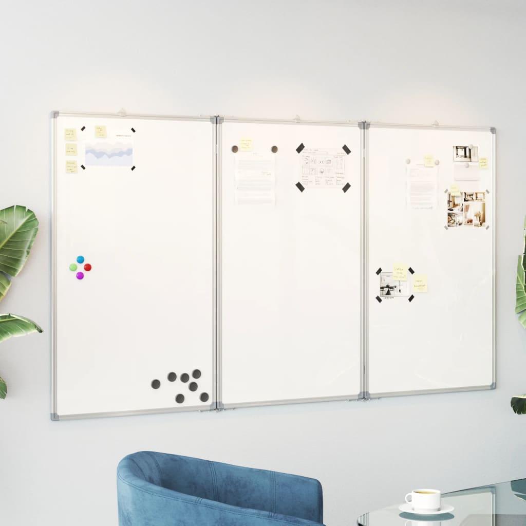 Magnetisk whiteboard 120x100x1,7 cm foldbart aluminium billede