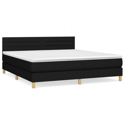 Kontinentalseng med madras 160×200 cm - stof, sort