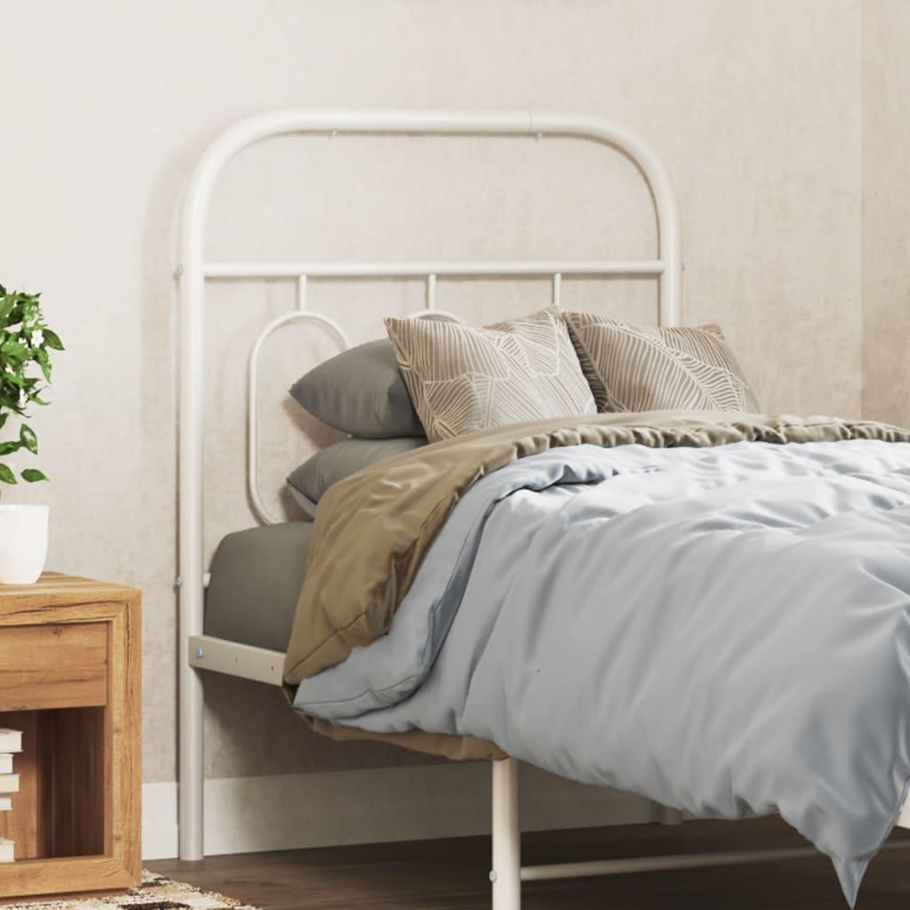 Sengegavl i metal 75 cm - hvid, klassisk design
