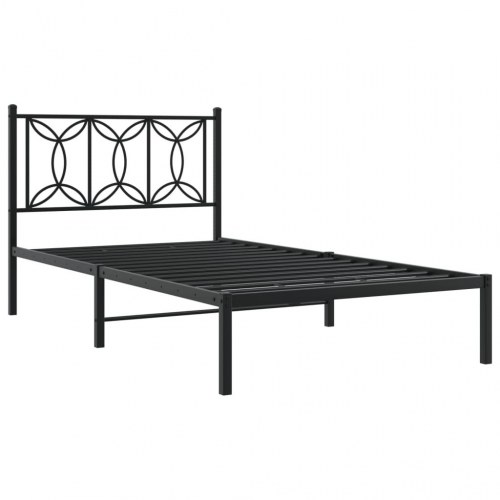 Sengeramme med sengegavl 100 x 200 cm - sort