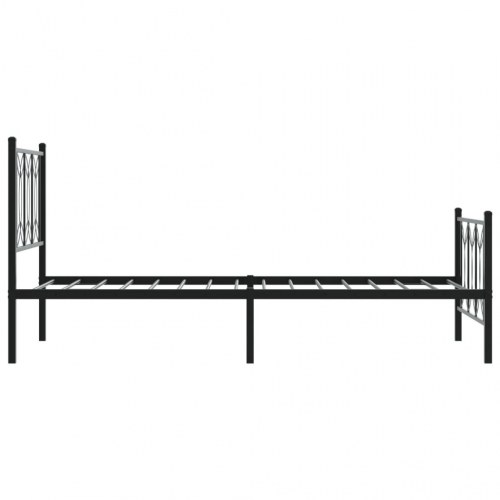Sengeramme med gavl og fodgærde 80×200 cm - metal, sort
