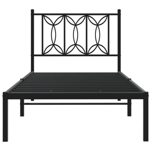 Sengeramme med sengegavl 90 x 200 cm - sort