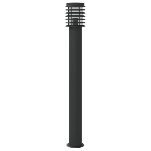 Udendørs standerlampe 110 cm rustfrit stål sort