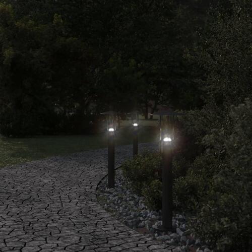 Udendørs standerlampe 3 stk. 60 cm rustfrit stål sort
