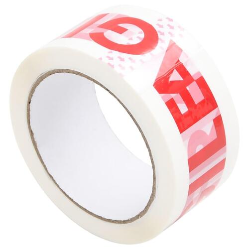 Pakketape 12 stk. 48 mm x 66 m FRAGILE-print hvid
