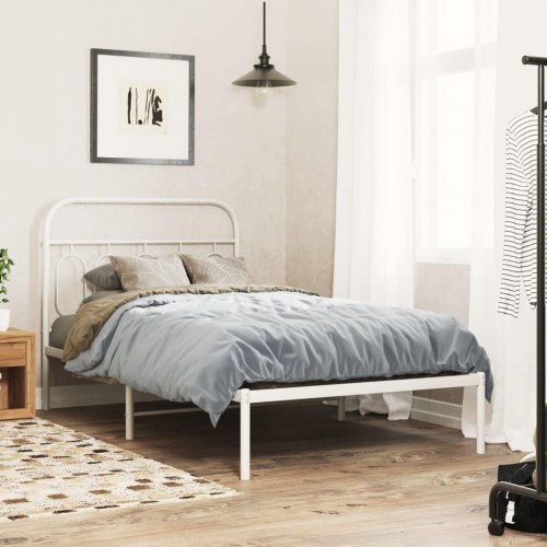 Sengegavl i metal 107 cm - hvid