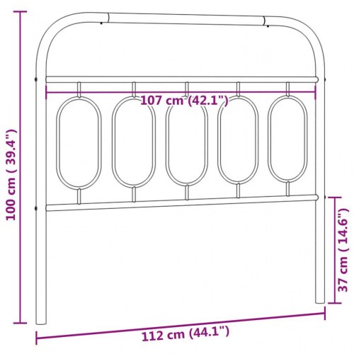 Sengegavl i metal 107 cm - hvid