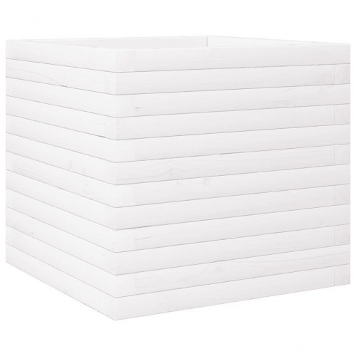 Plantekasse i massivt fyrretræ 50 x 50 x 46 cm - hvid