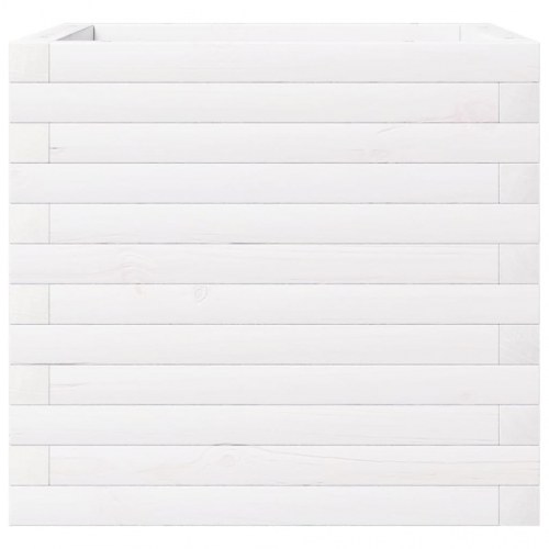 Plantekasse i massivt fyrretræ 50 x 50 x 46 cm - hvid