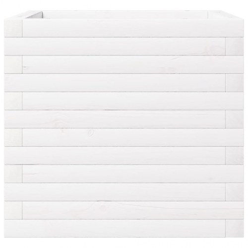 Plantekasse i massivt fyrretræ 50 x 50 x 46 cm - hvid
