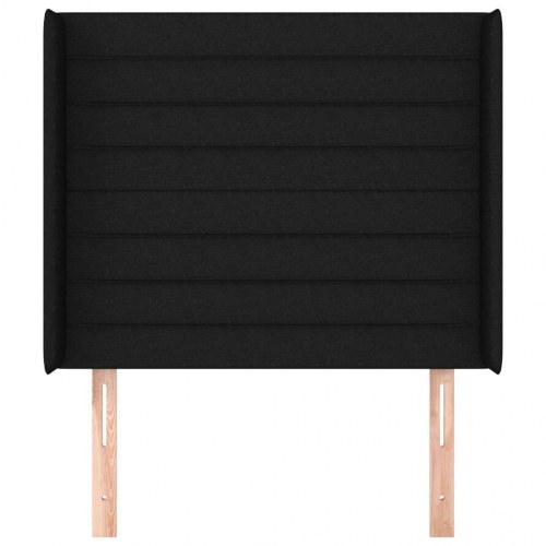 Sengegavl med kanter 83 x 16 x 118/128 cm - sort