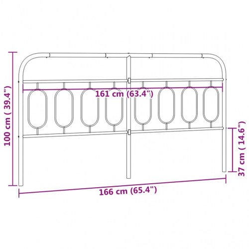 Sengegavl i metal 160 cm - hvid
