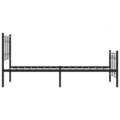 Sengeramme med sengegavl og fodgærde 75 x 190 cm - sort