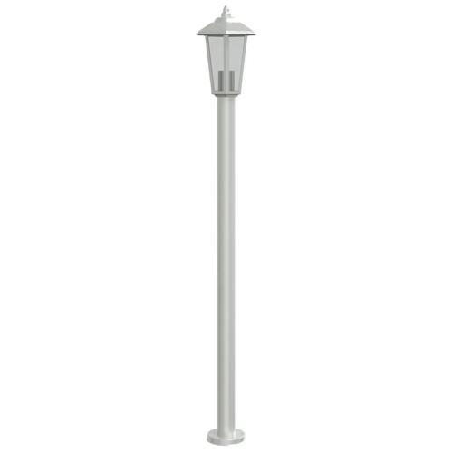 Udendørs standerlampe 120 cm rustfrit stål sølvfarvet