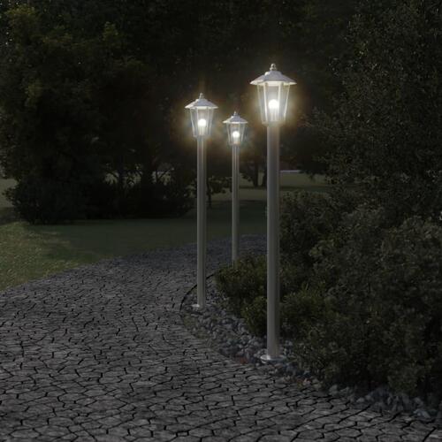 Udendørs standerlampe 120 cm rustfrit stål sølvfarvet