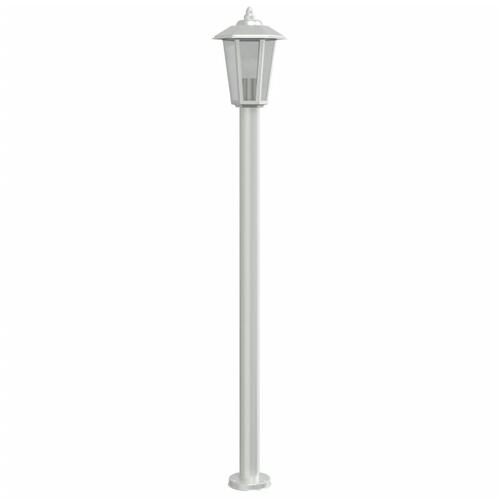 Udendørs standerlampe 120 cm rustfrit stål sølvfarvet