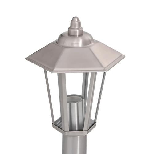 Udendørs standerlampe 120 cm rustfrit stål sølvfarvet