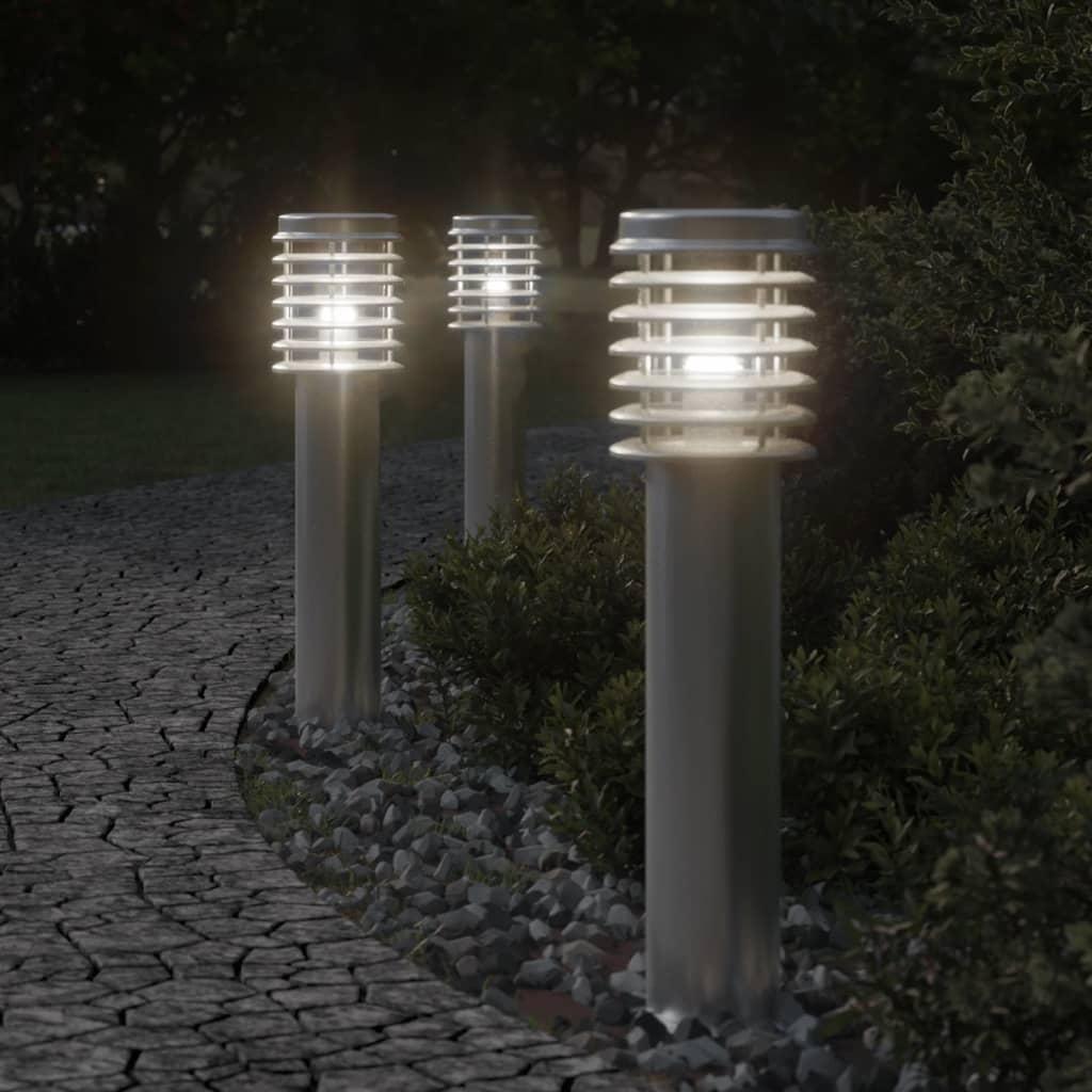 Udendørs Standerlampe Rustfrit Stål Sølvfarvet