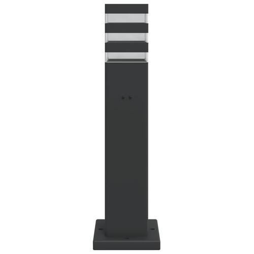 Udendørs standerlampe med stikkontakt 50 cm aluminium sort