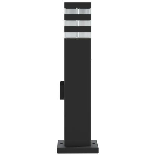 Udendørs standerlampe med stikkontakt 50 cm aluminium sort