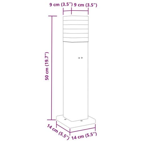 Udendørs standerlampe med stikkontakt 50 cm aluminium sort