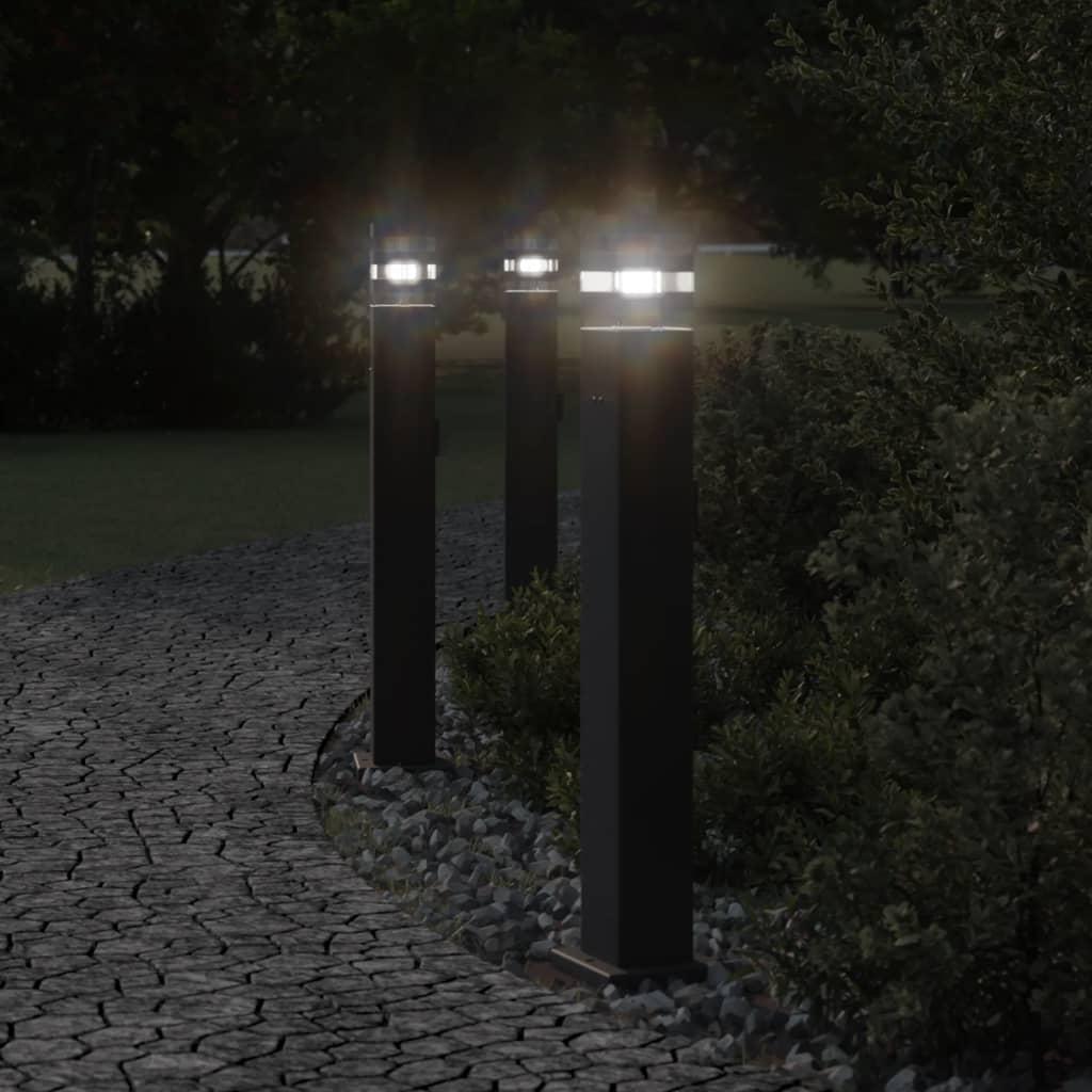 Udendørs Standerlampe Med Stikkontakt 80 Cm Aluminium Sort
