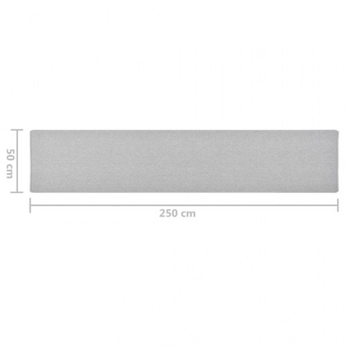 Tæppeløber 50×250 cm - lysegrå, tuftet polypropylen
