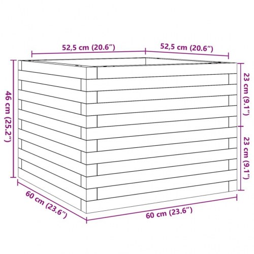 Plantekasse 60 x 60 x 46 cm i massivt douglasgran